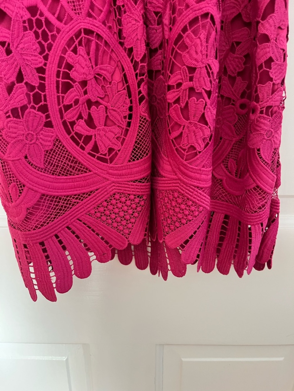 Lovers + Friends caspian Bright Pink Lace Floral Shift Mini Dress - Picture 6 of 6